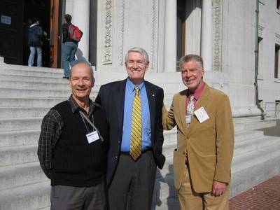 Steve Beck with Chancellor Robert Birgeneau and Collaborator Carlo Sequin